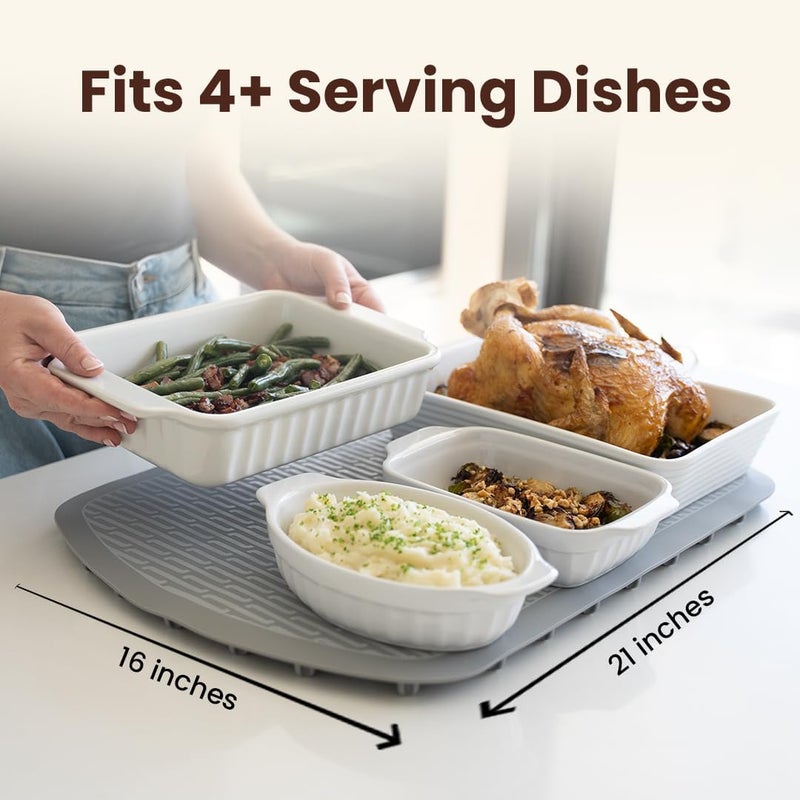 Plateful حصيرة تدفئة الطعام - حصيرة تدفئة الطعام للحفلات، صواني تسخين كهربائية/وسادة تدفئة للكونتر، صينية دافئة للحفاظ على الأطباق ساخنة للمطبخ، الحفلات - Image 4